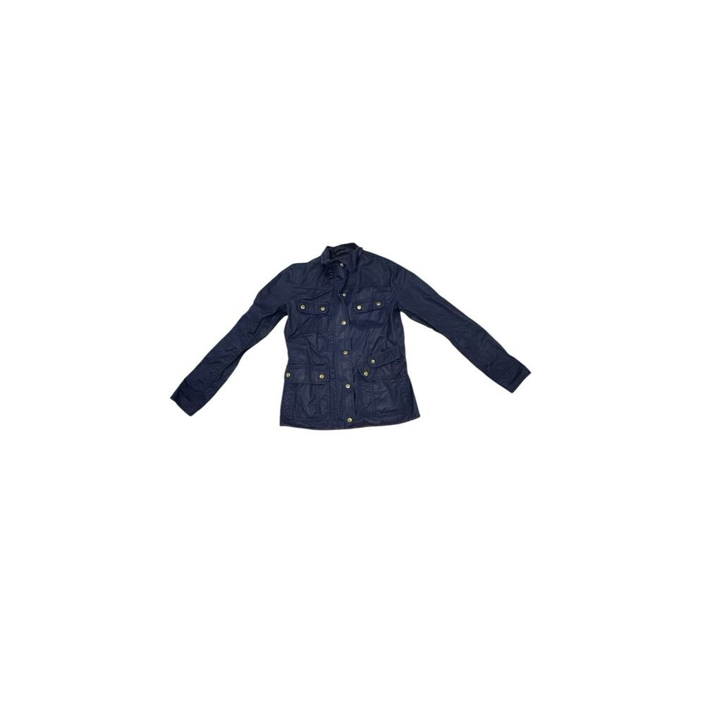 J Crew Jacket Women’s Size S Navy Blue Cotton Relaxed Boyfriend Field Jacket
